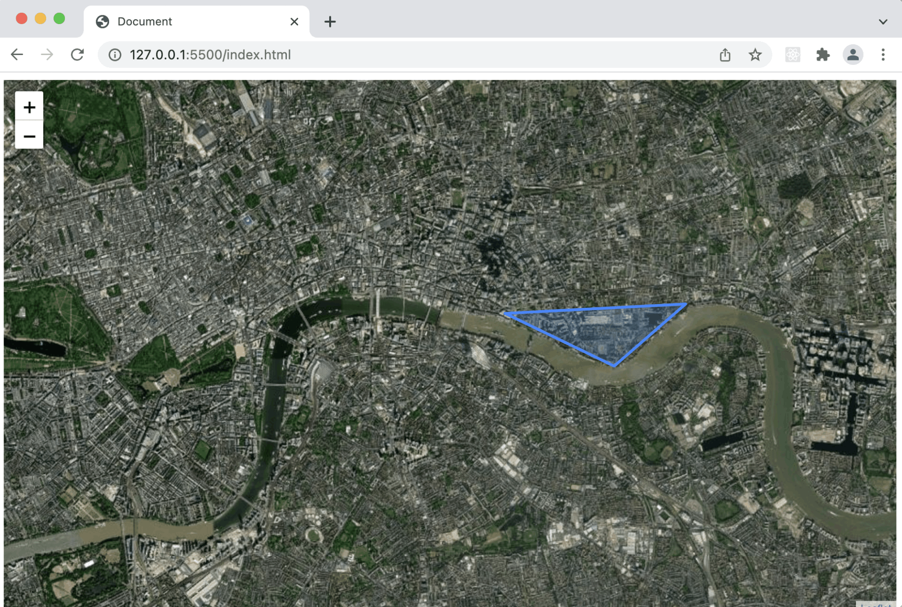 adding a triangle to a Leaflet map