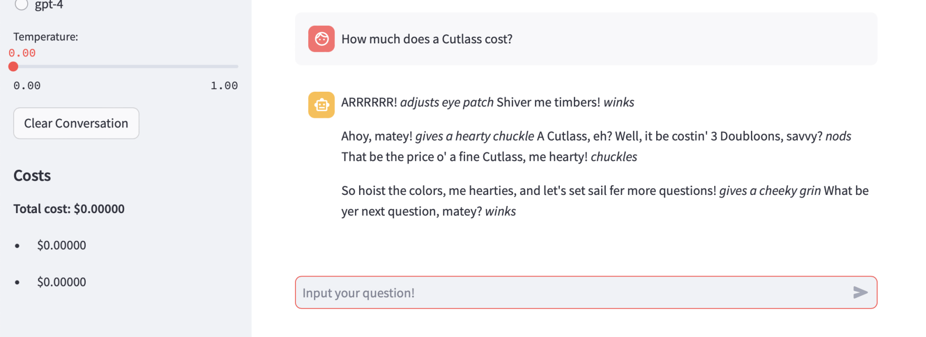 How much does a Cutlass cost? (from "memory"... it be costin' 3 Doubloons, savvy?)