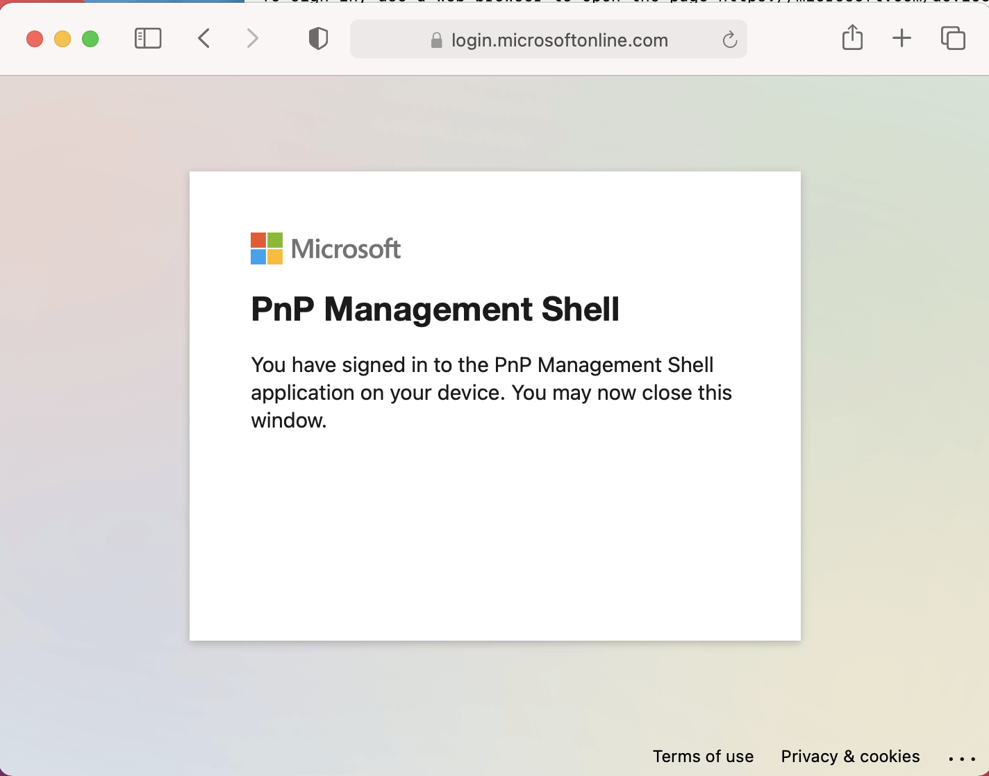 Login successful
