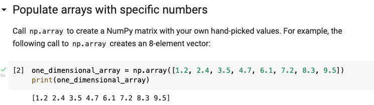 np.array([...])