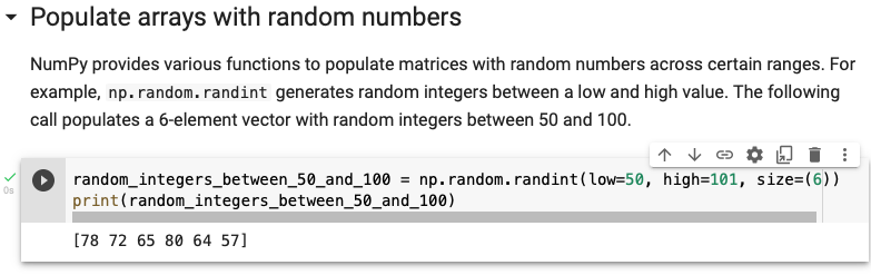 6 random values between 50 and 100