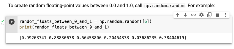 5 random floating point values between 0 and 1