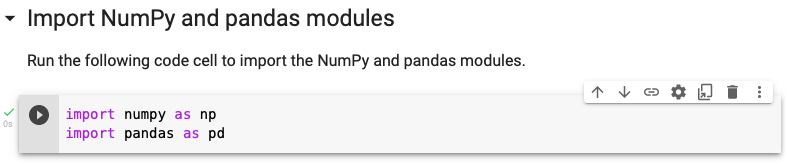import numpy and pandas
