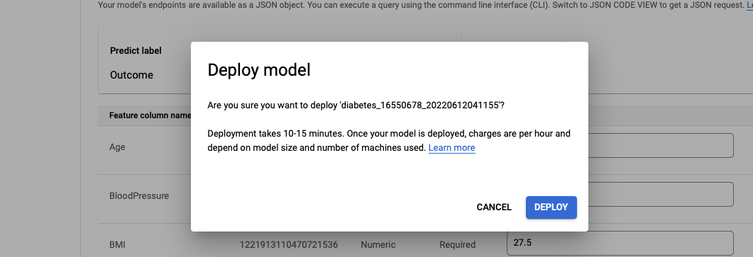 I clicked the DEPLOY button