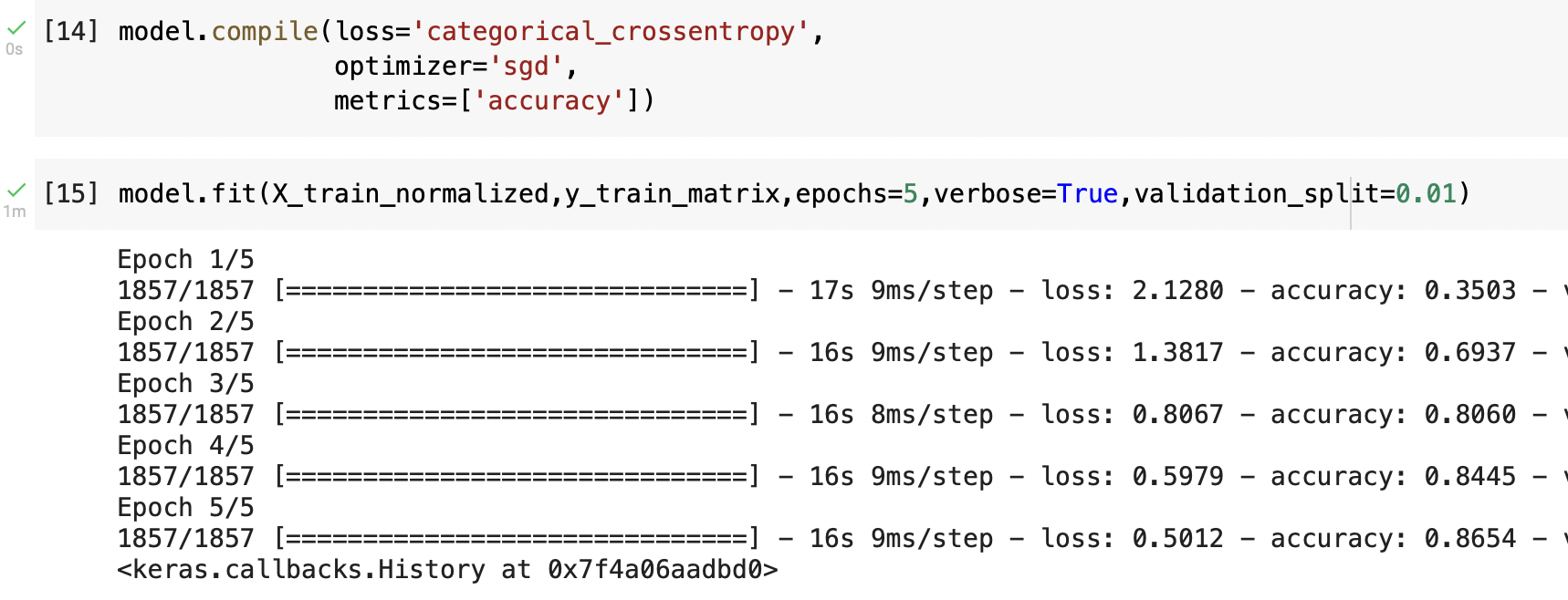 compile and fit