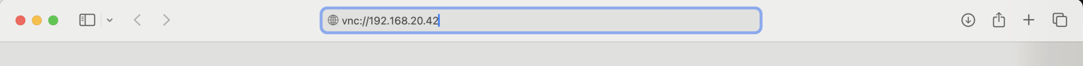 I entered the url vnc://192.168.20.42 into a copy of safari I wanted to access the remote desktop from