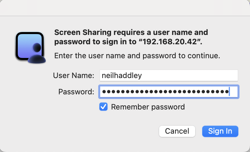 I entered my login details