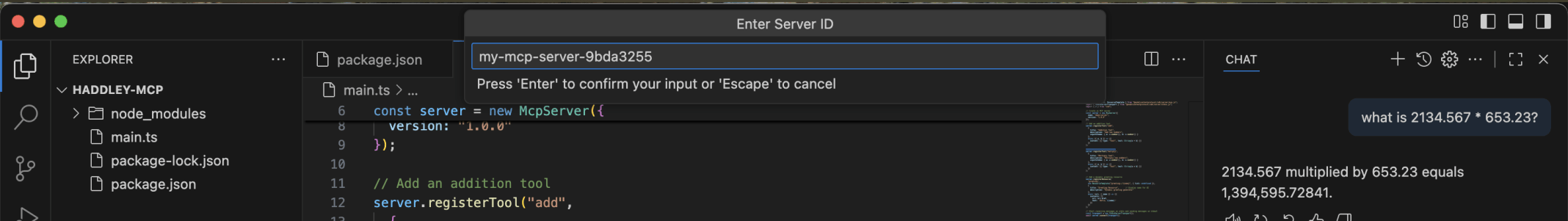 I accepted the generated name