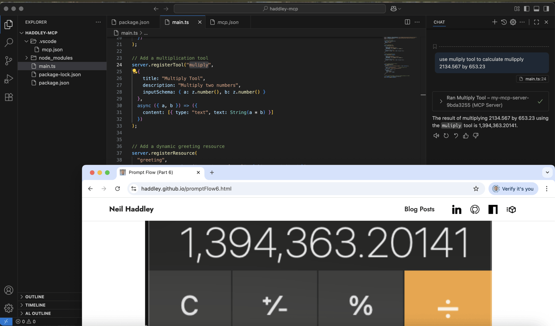 With the help of the multiply tool the Large Language Model was able to provide the correct answer