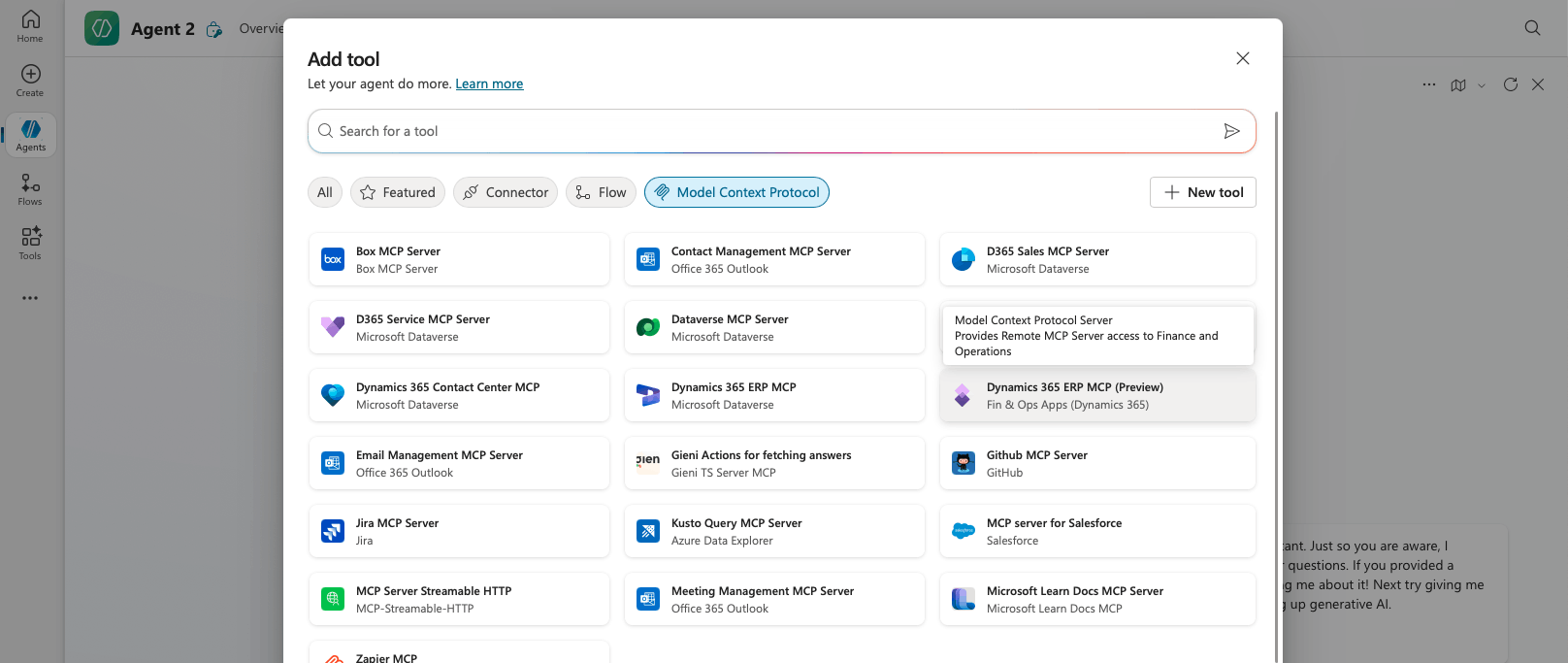 I refreshed the Model Context Protocol options
