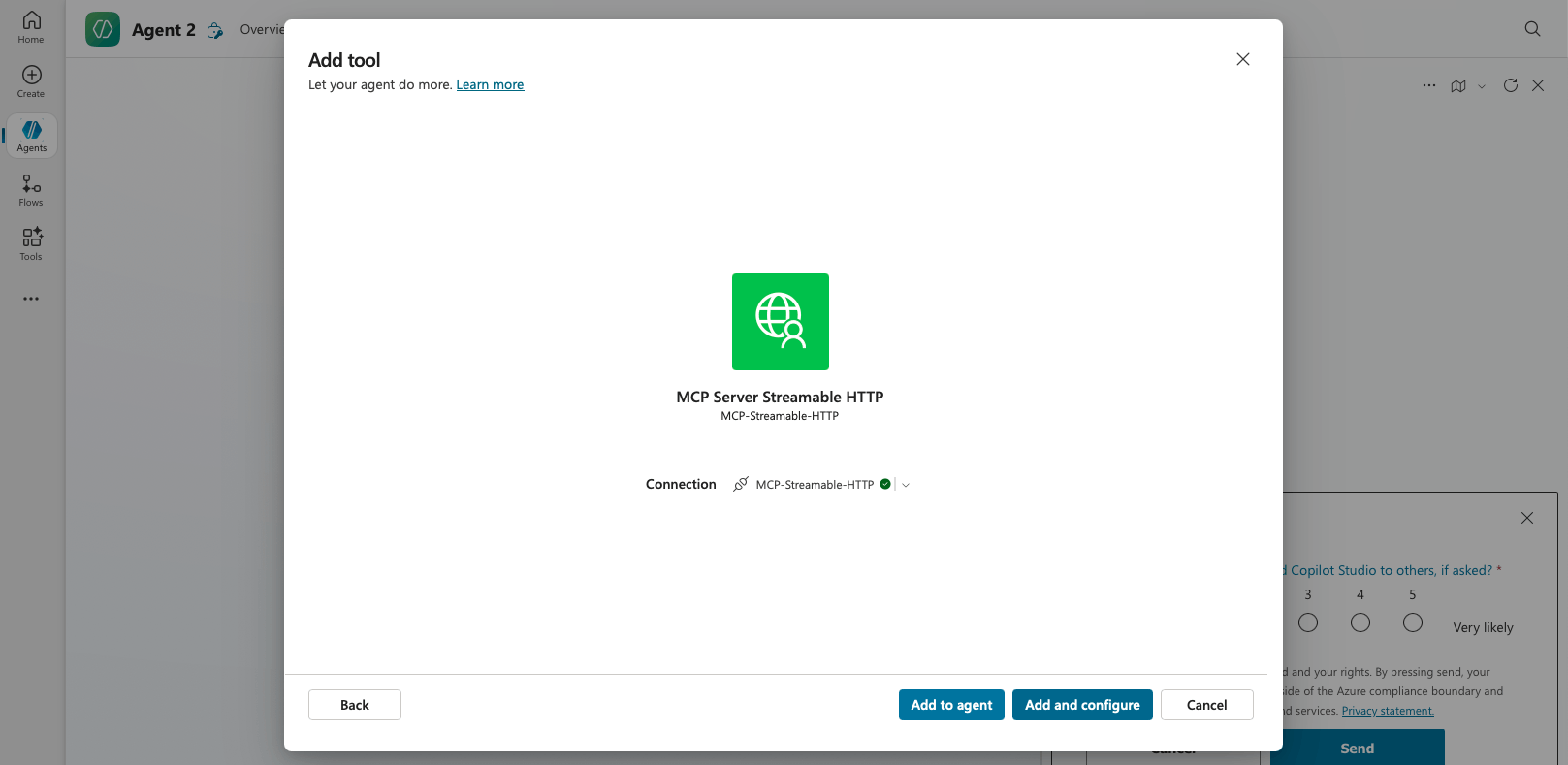 I clicked the Add and configure button