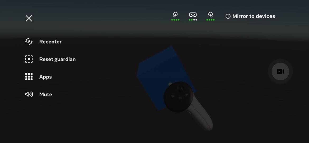 I used the Cast feature of the Meta Horizon mobile app to capture an image of myself grasping and moving the cube