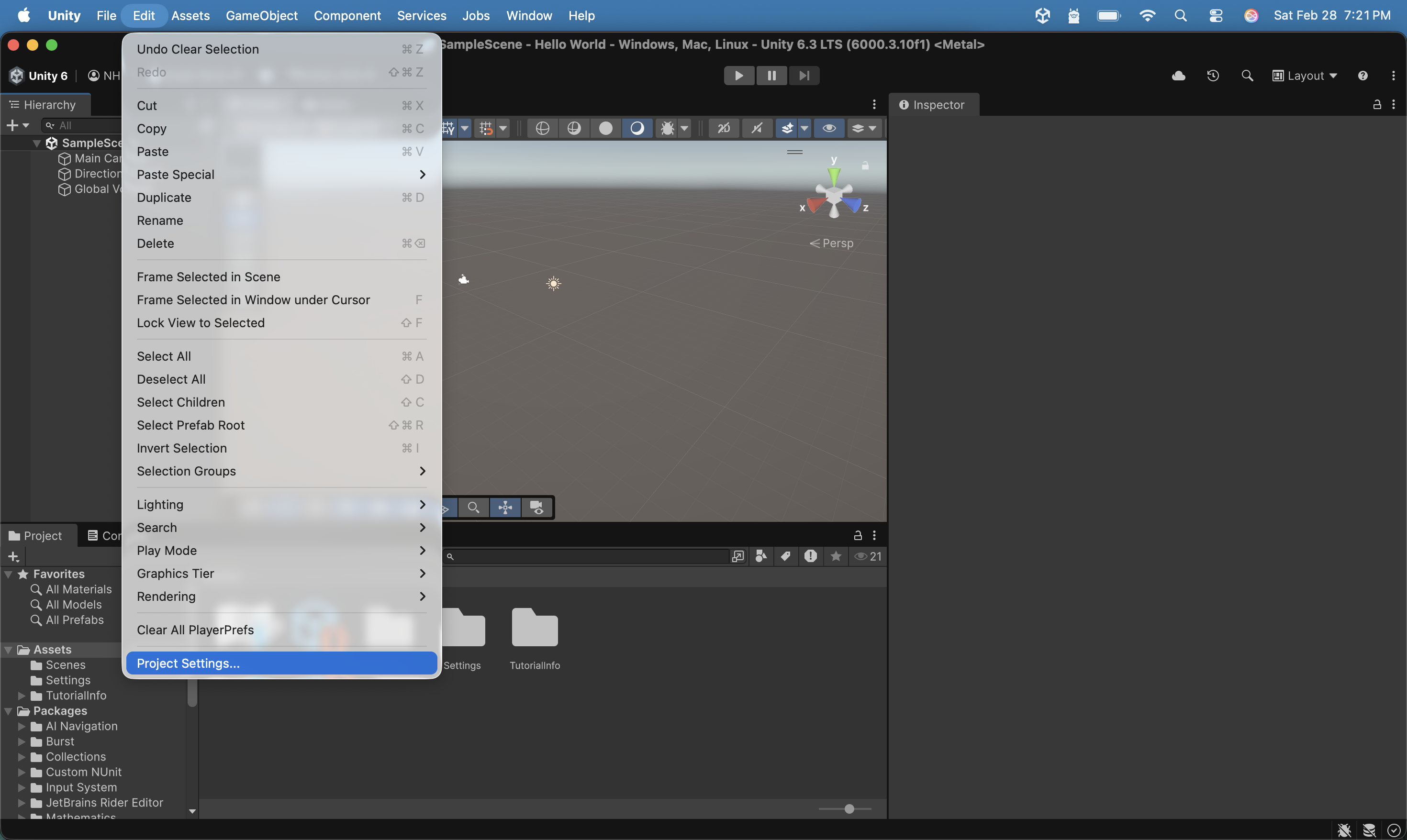I opened the project and selected Edit > Project Settings