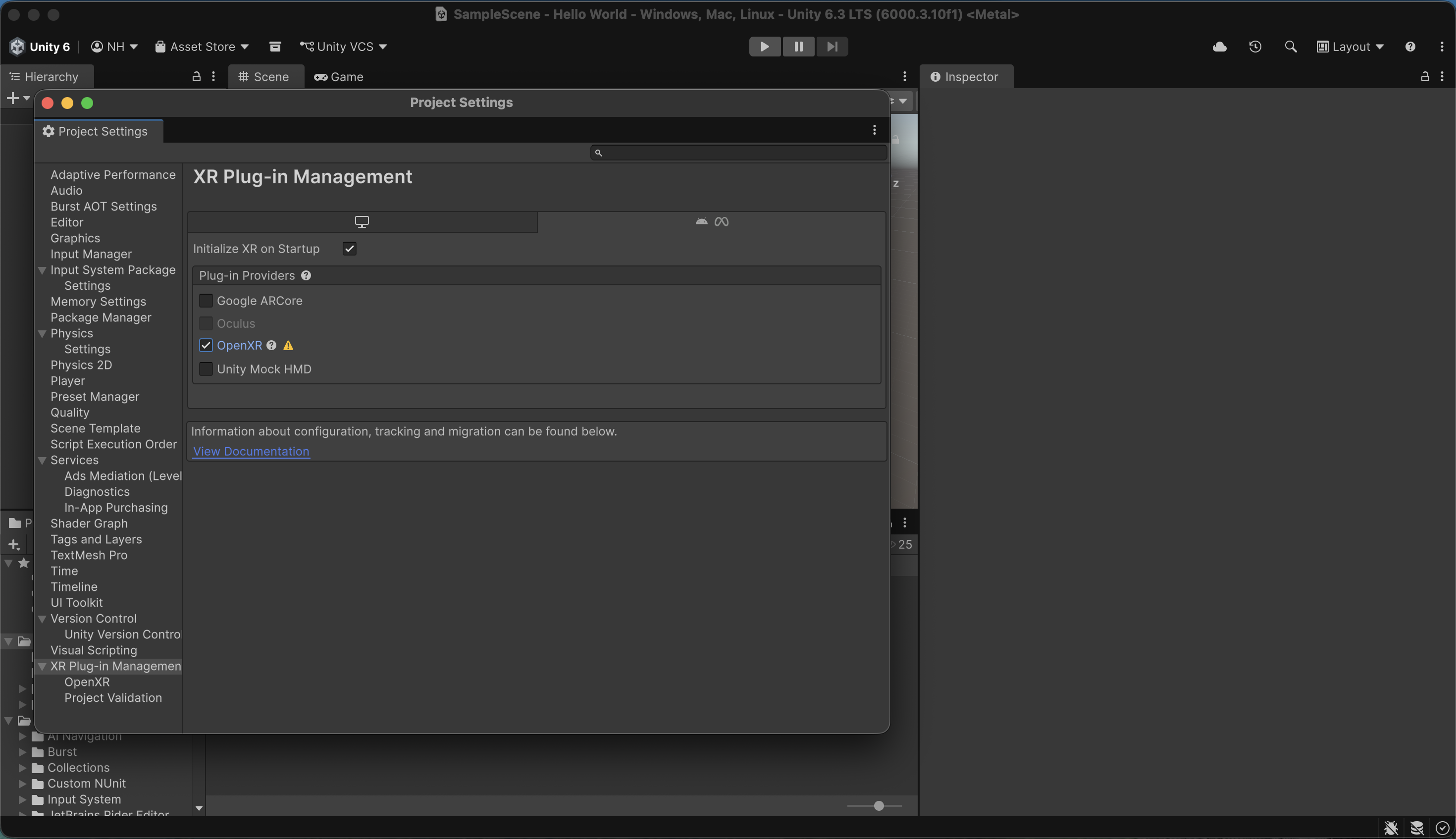 I checked the OpenXR provider in the Meta group tab.