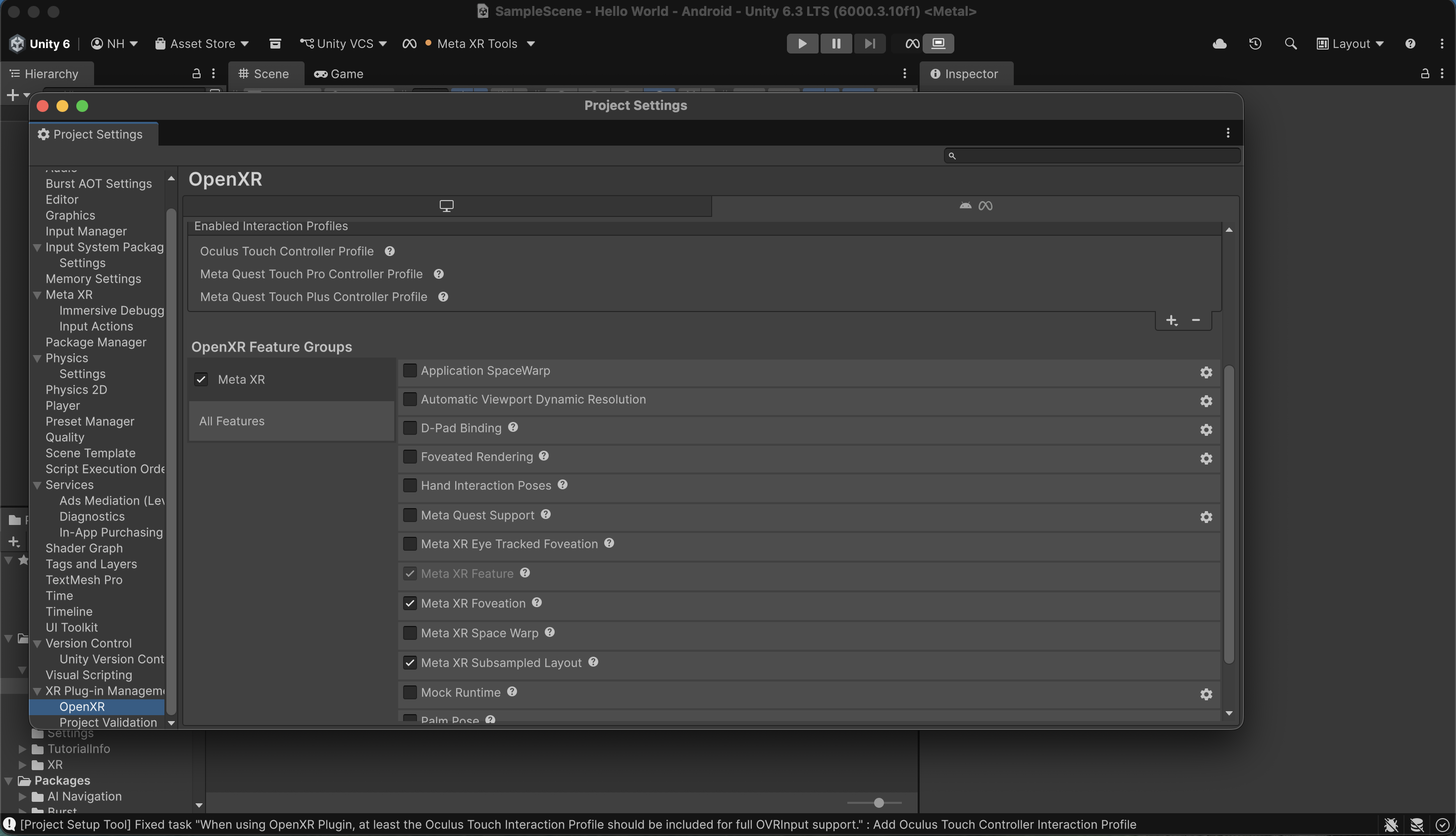I navigated to Project Settings > XR Plug-in Management > OpenXR and selected the Android tab.