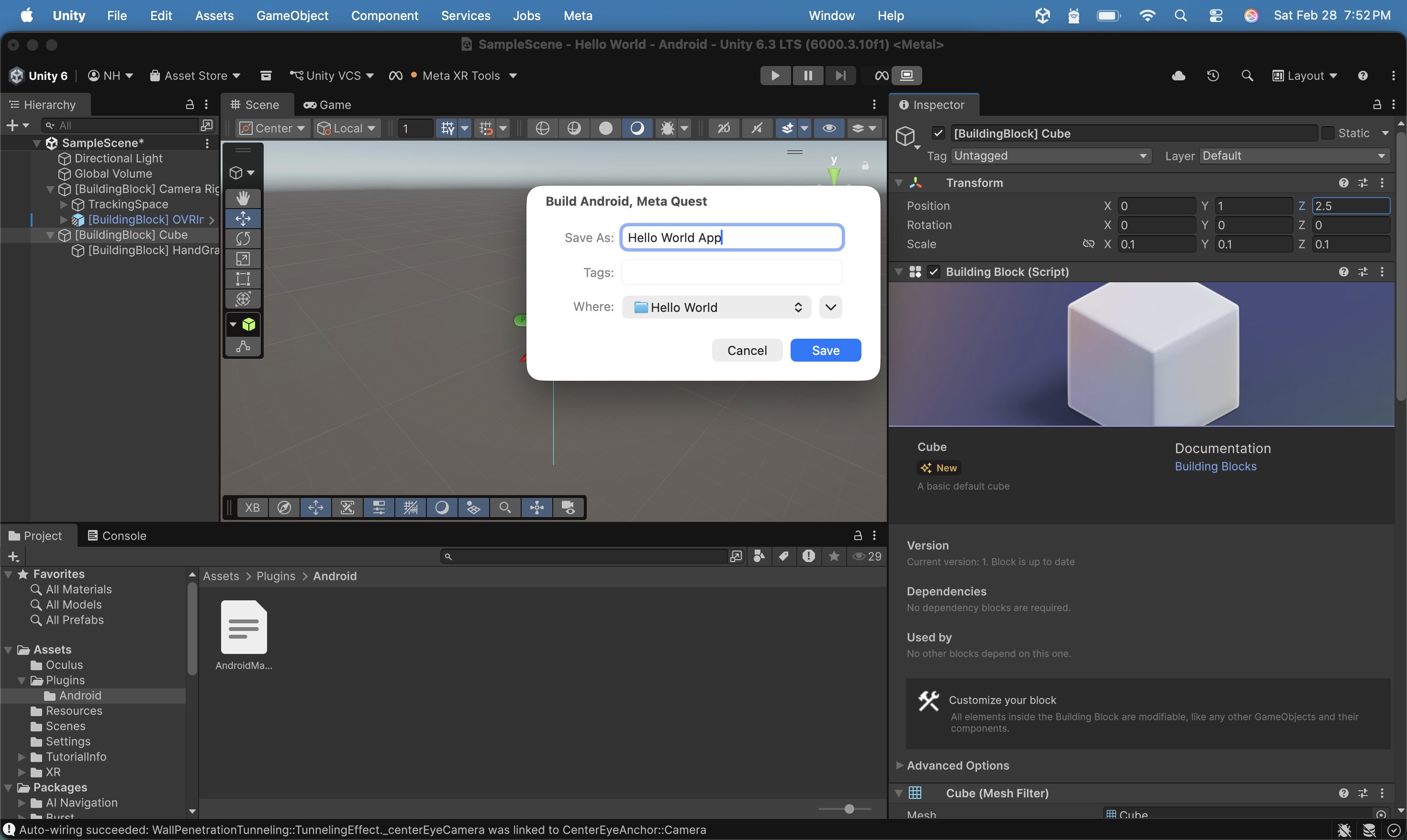 I saved the file as `Hello World App.apk`