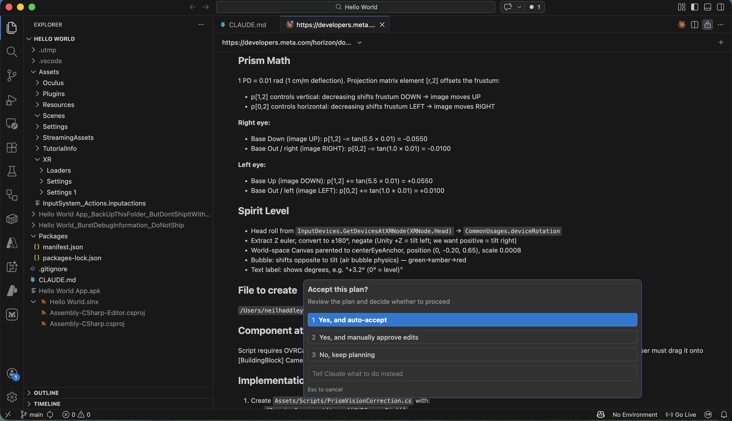 I reviewed the prism math and spirit level implementation details