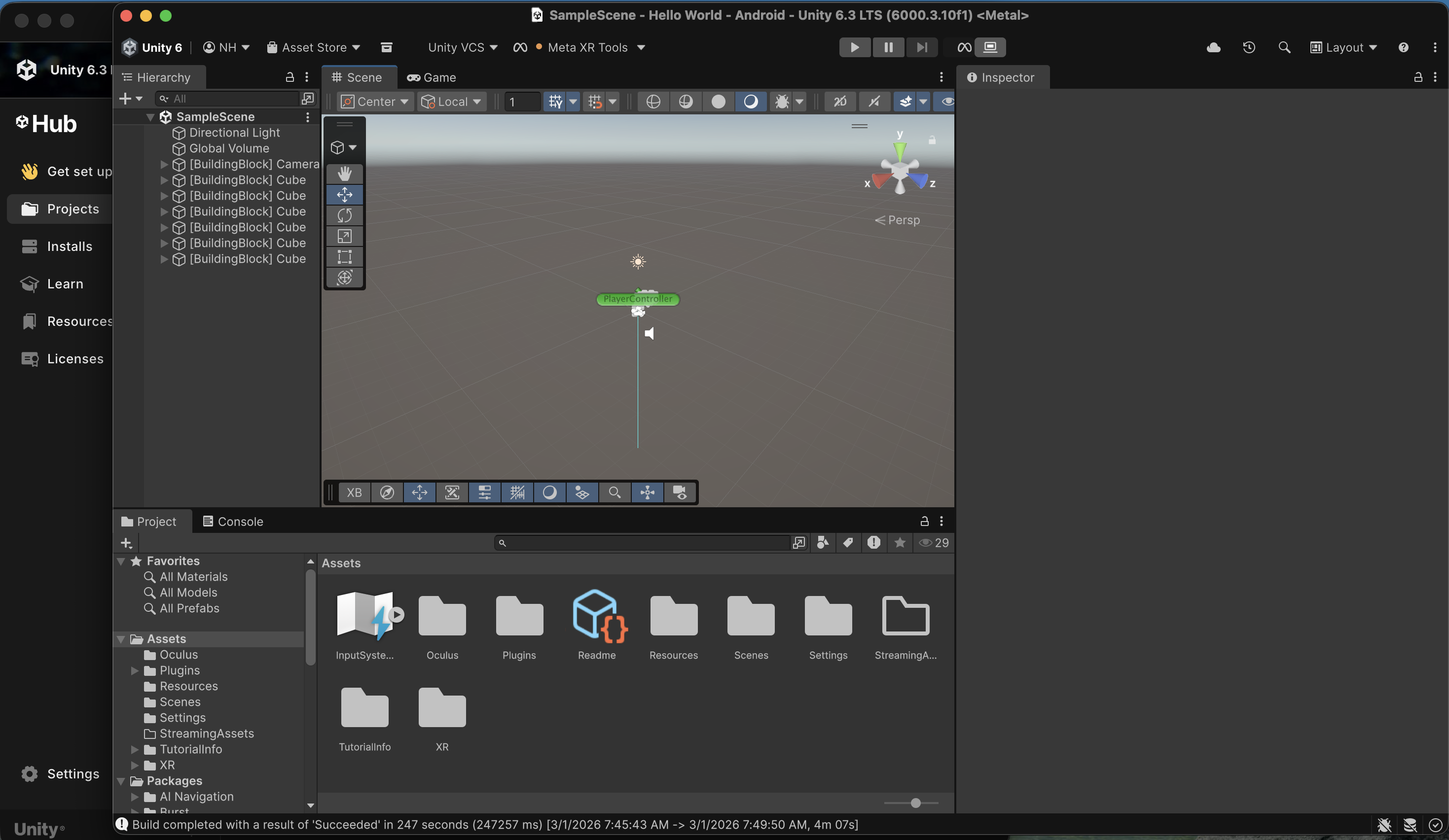 I selected the Build and Run command in Unity
