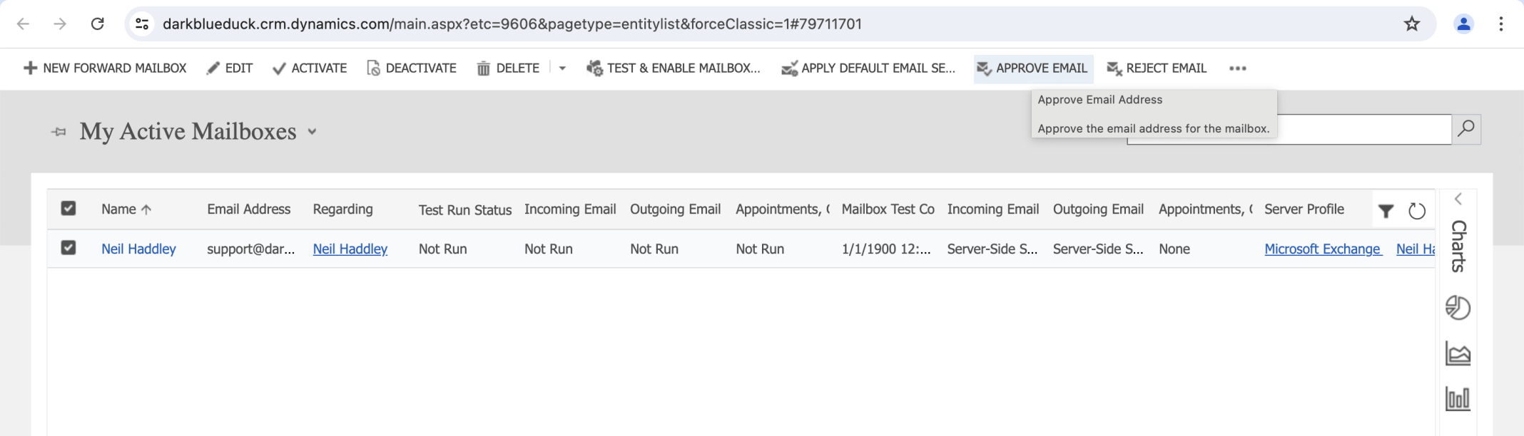 I clicked APPROVE EMAIL