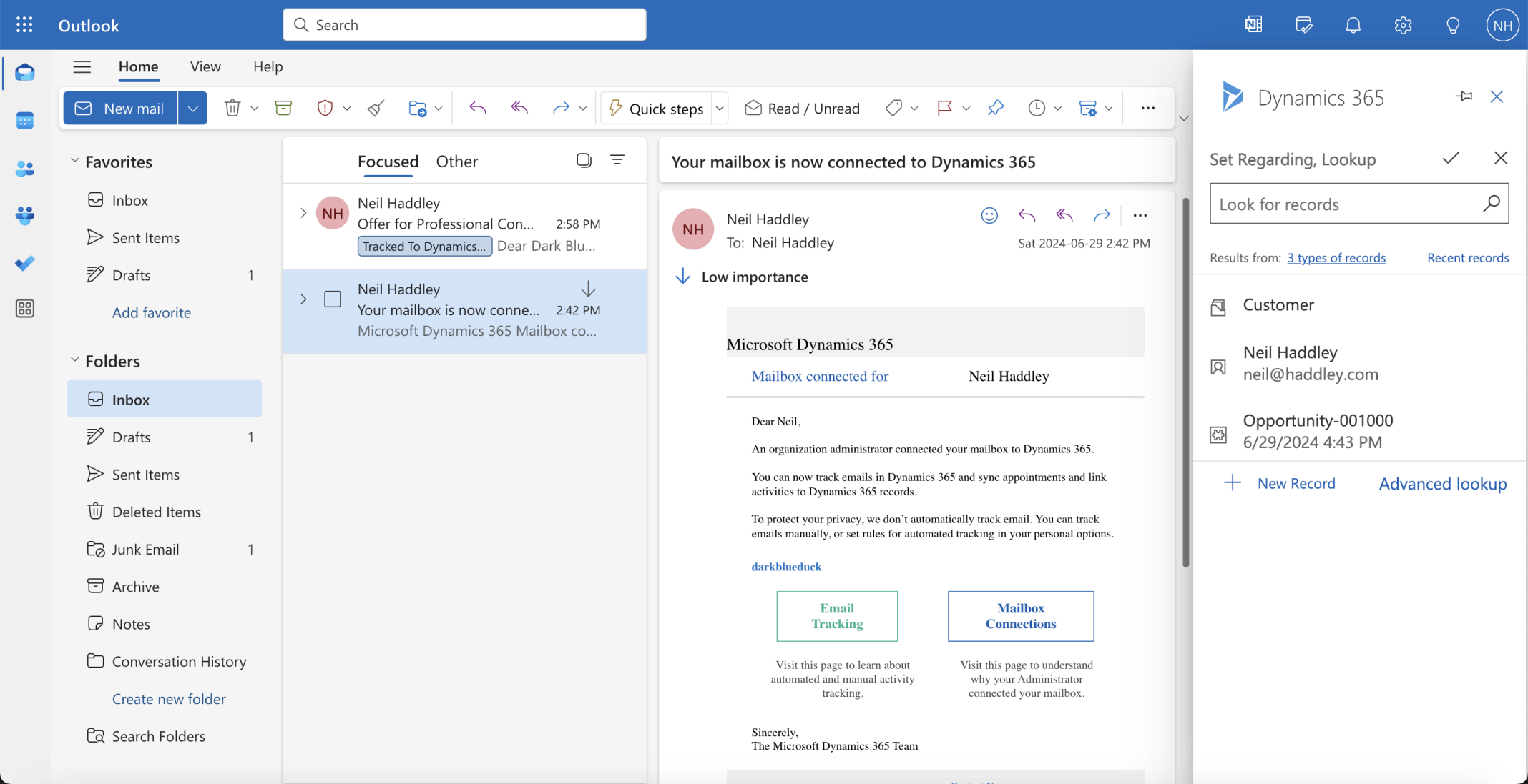 I clicked on the notification email again. Now 3 types of records.