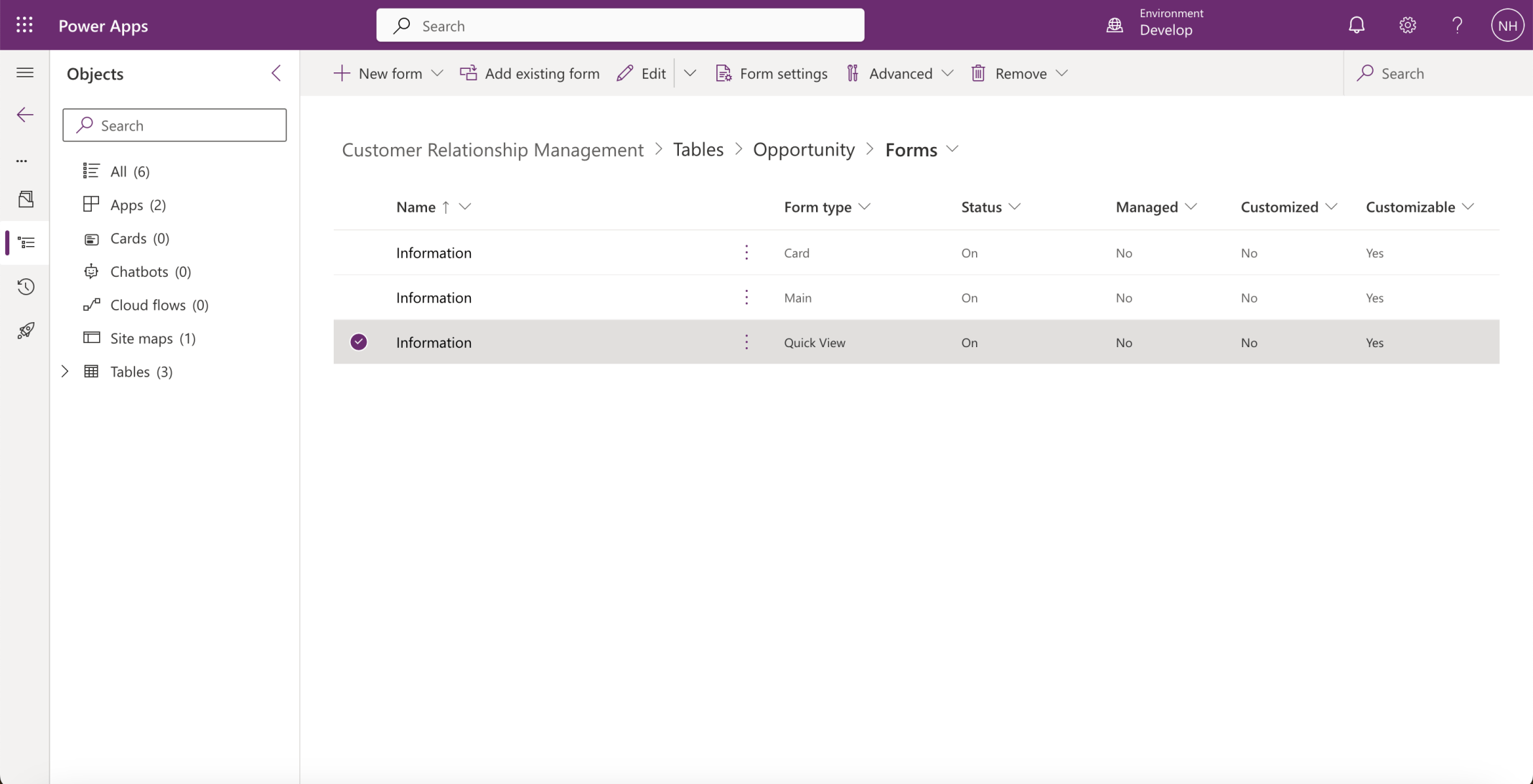 I updated the Opportunity Quick View Form