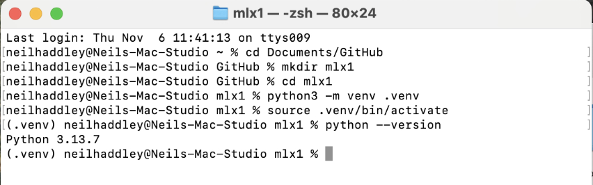 I created an mlx1 folder.