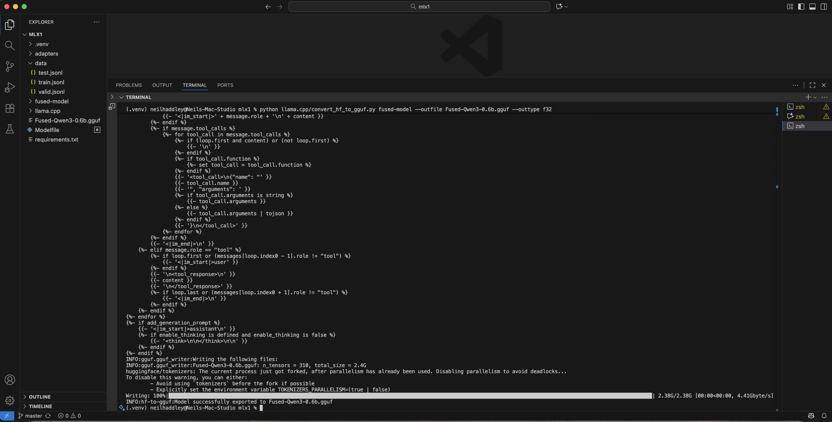 I ran convert_hf_to_gguf.py to convert the fused model to GGUF format