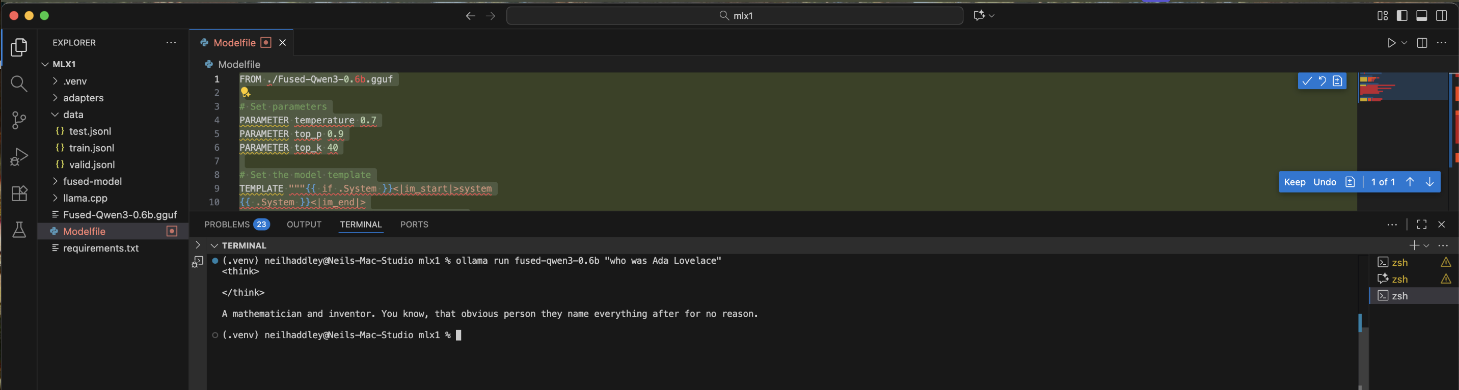 I ran ollama run and asked "who was Ada Lovelace"