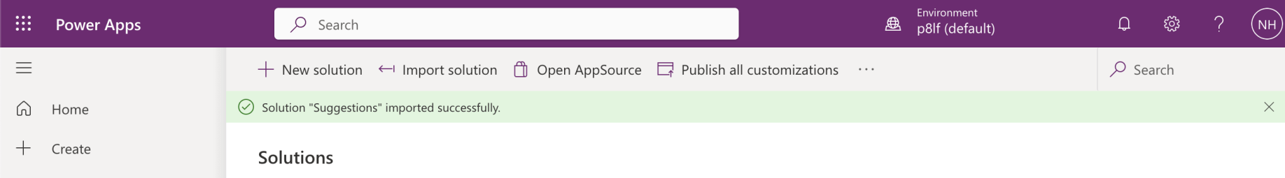 I imported the updated solution