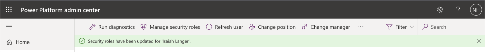 Security roles have been updated for Isaiah Langer