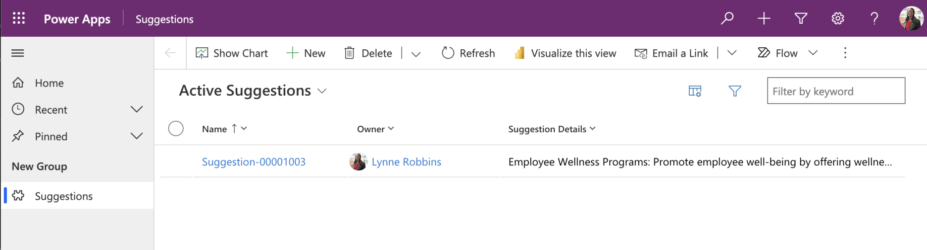 Lynne can only see her suggestion