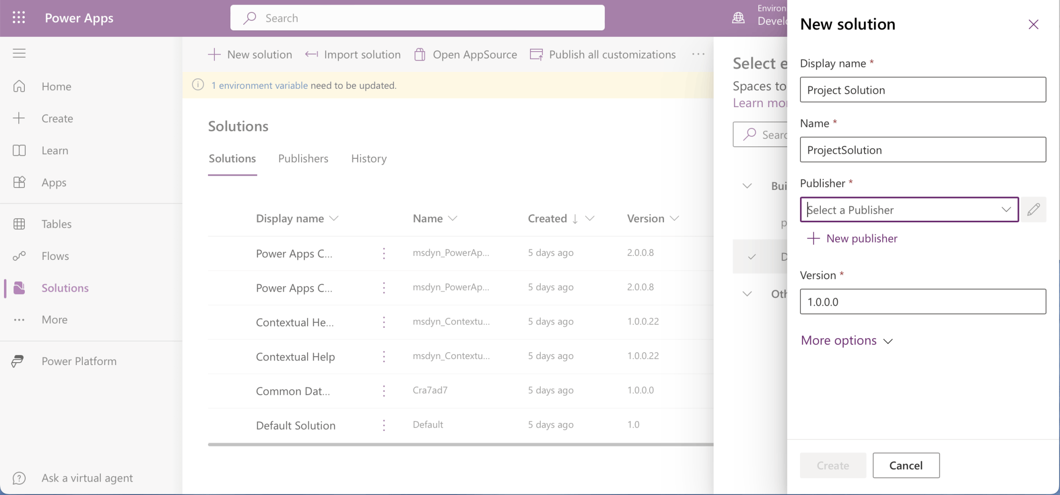 I started to create a Project Solution
