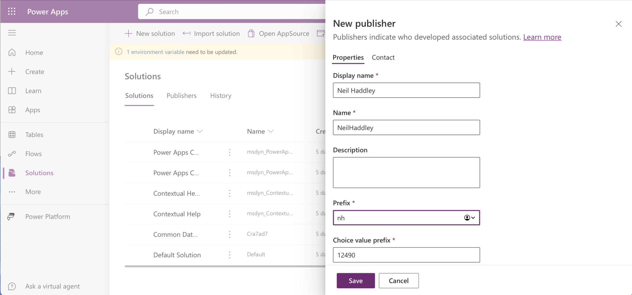 I added a Publisher