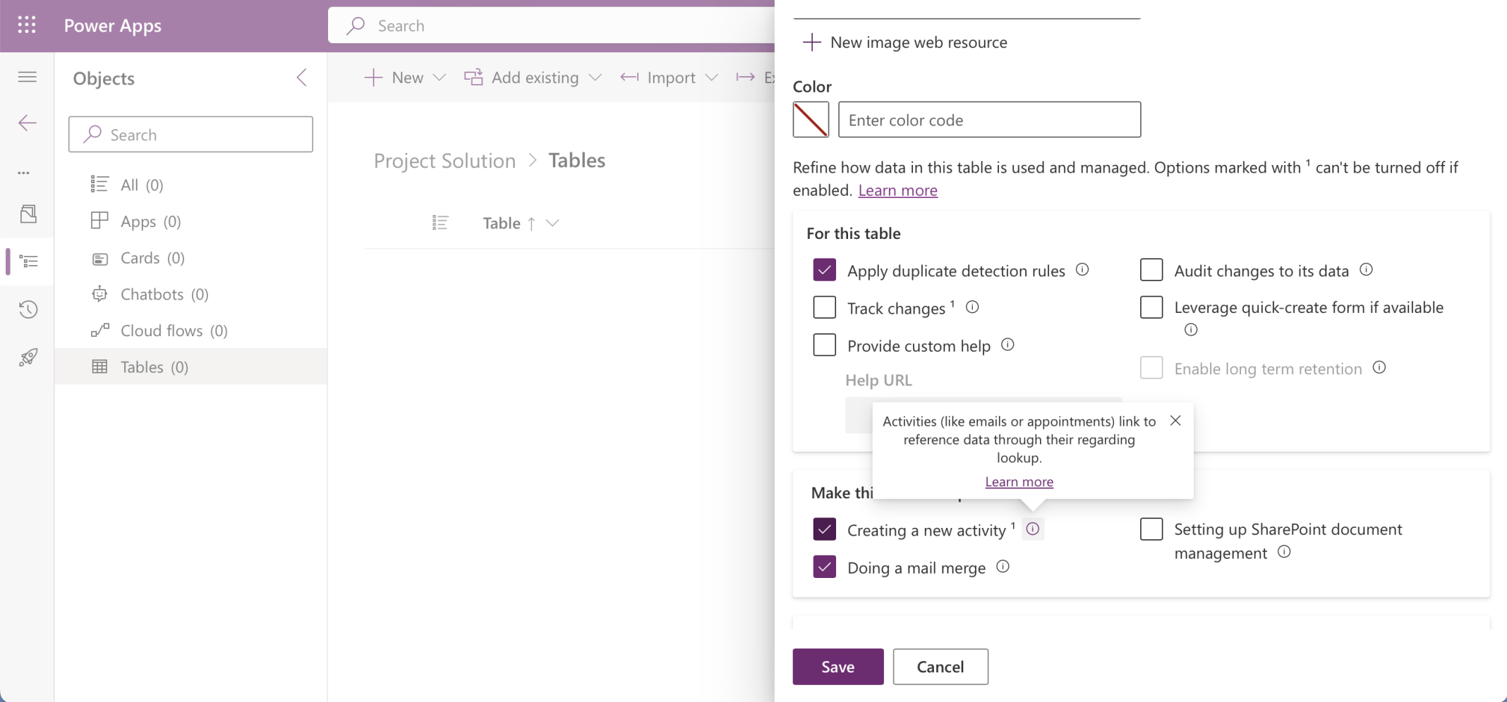 I clicked the "Creating a new activity" option - adding support for activities