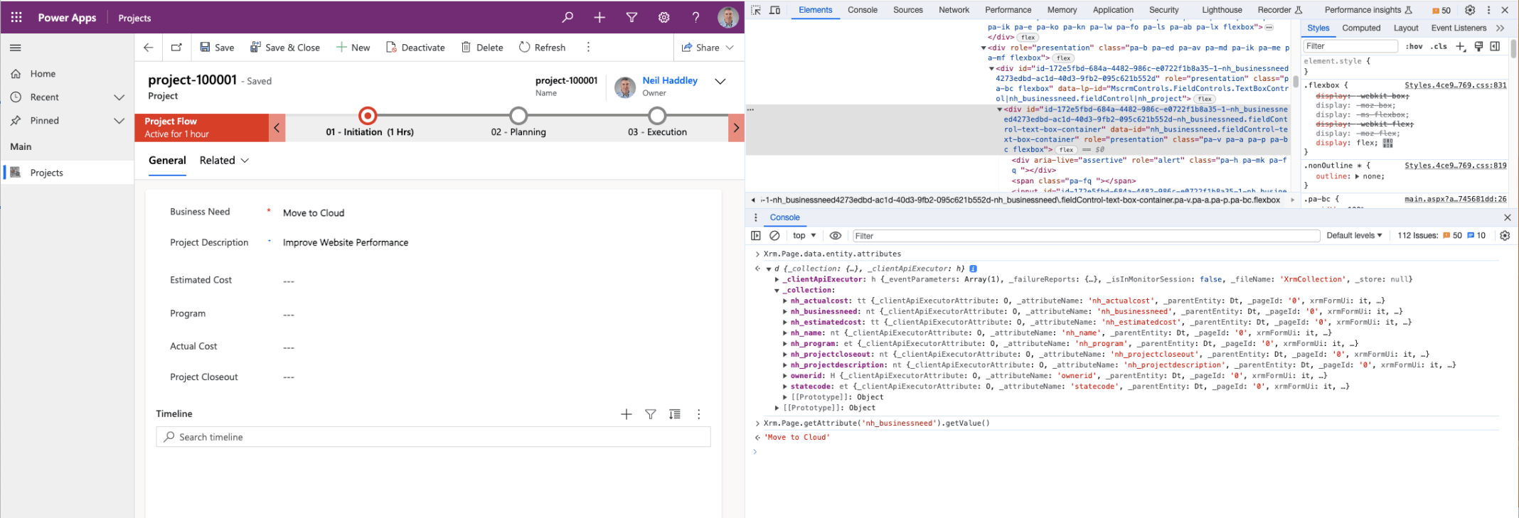 Xrm.Page.data.entity.attributes._collection to view attribute namesXrm.Page.getAttribute('nh_businessneed').getValue()