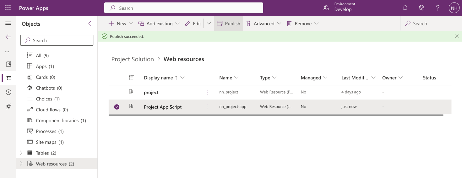 After every update the Web resource should be published