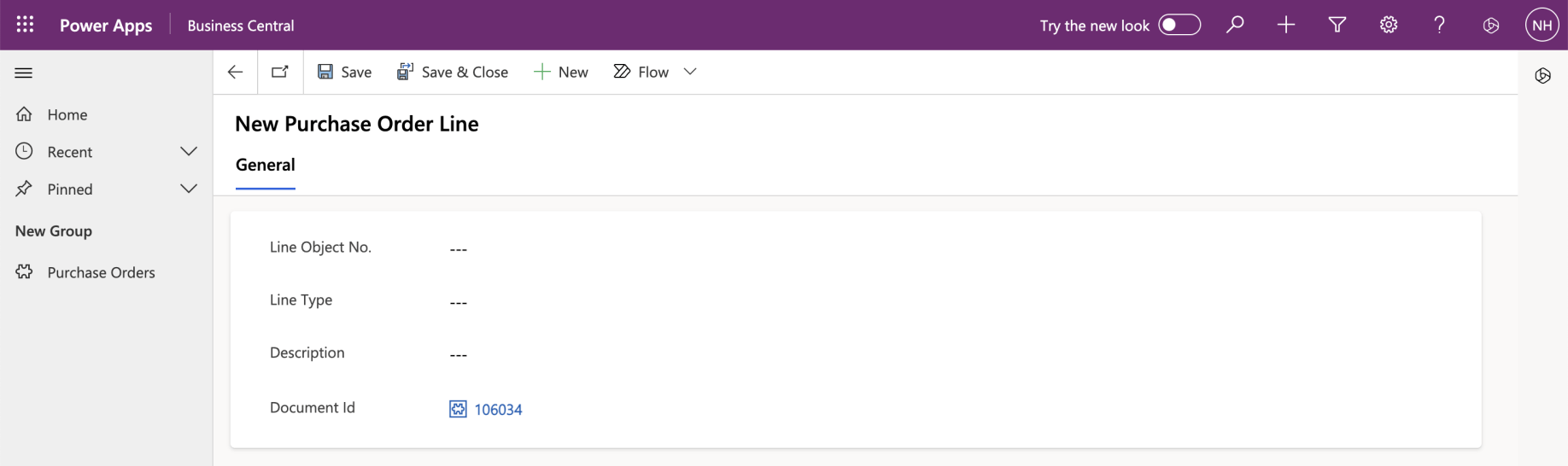 The Document Id was automatically populated