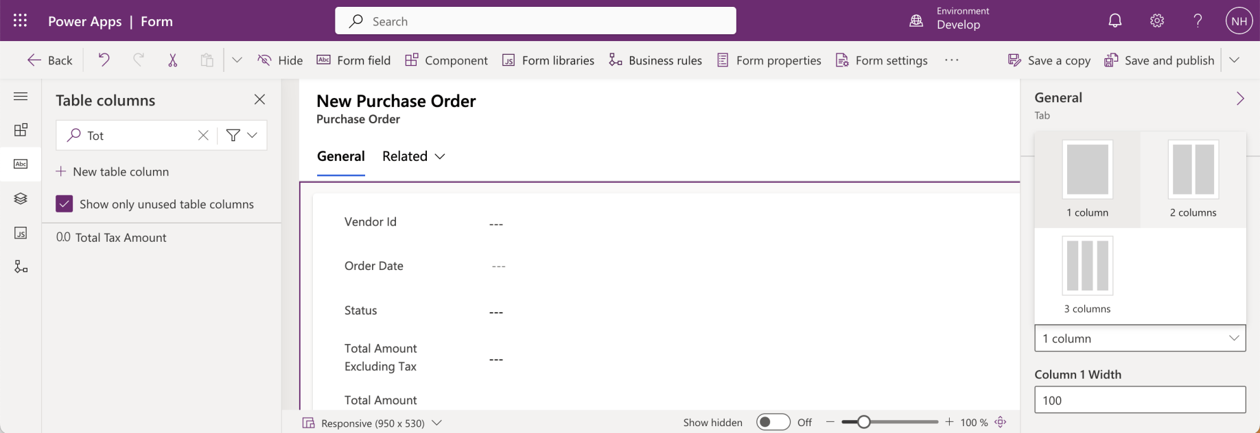 I selected the General Tab and selected 2 columns