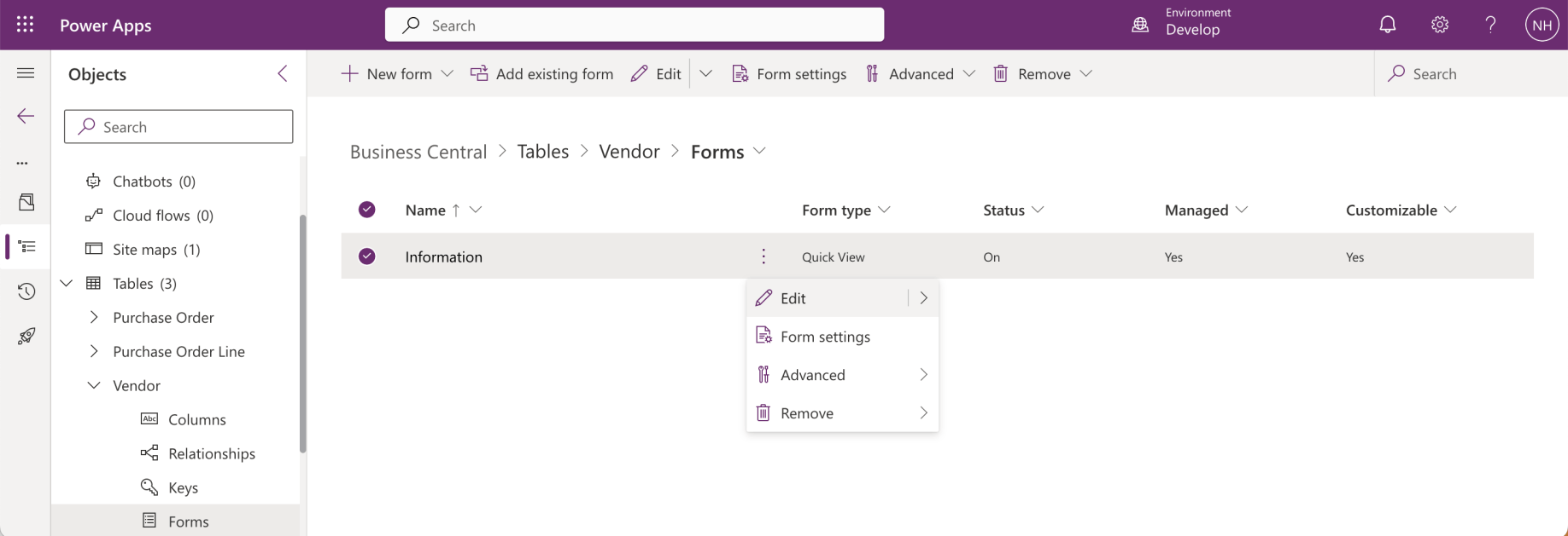 I edited the Quick View form