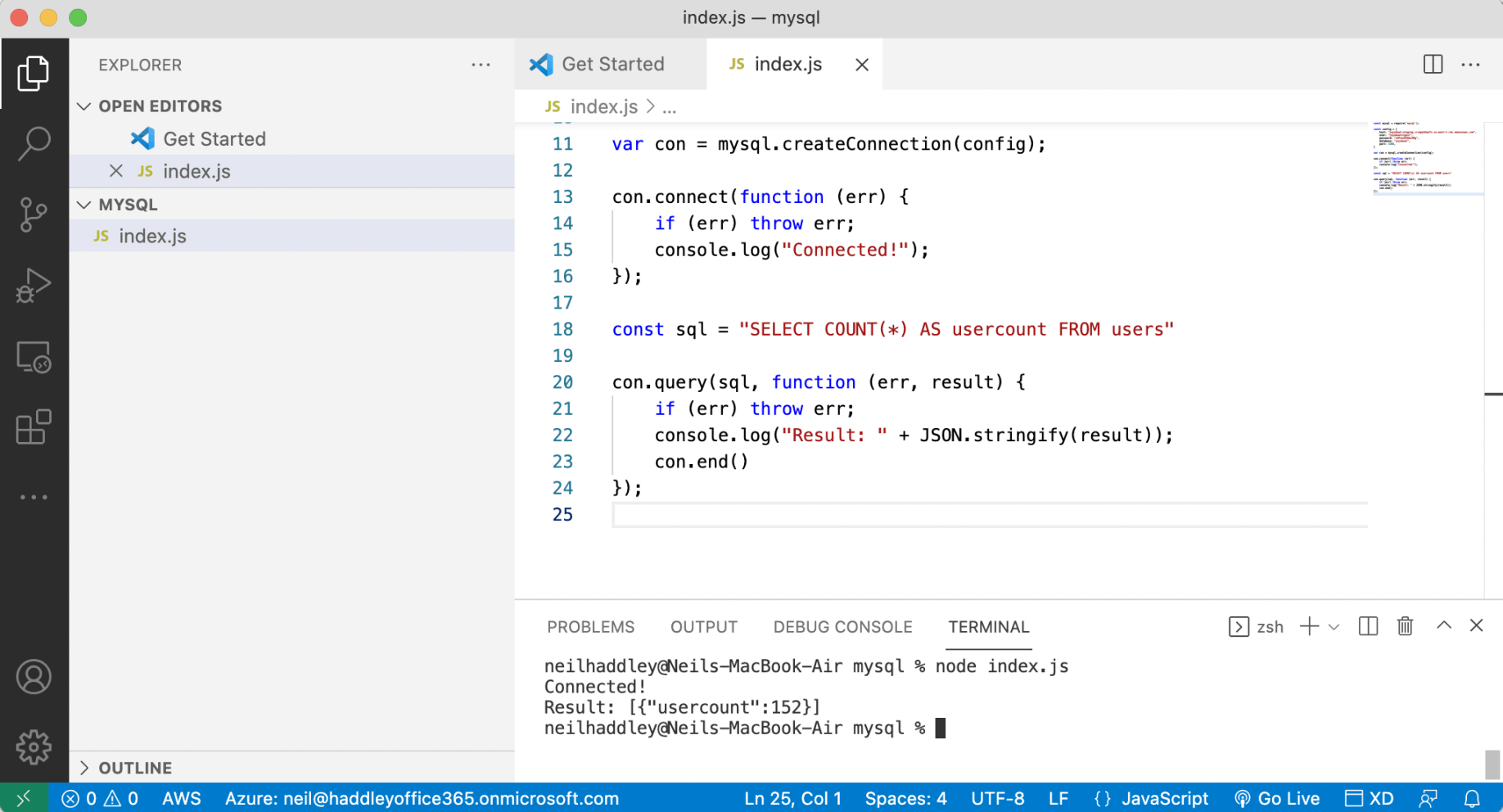 SELECT COUNT(*) AS usercount FROM users
