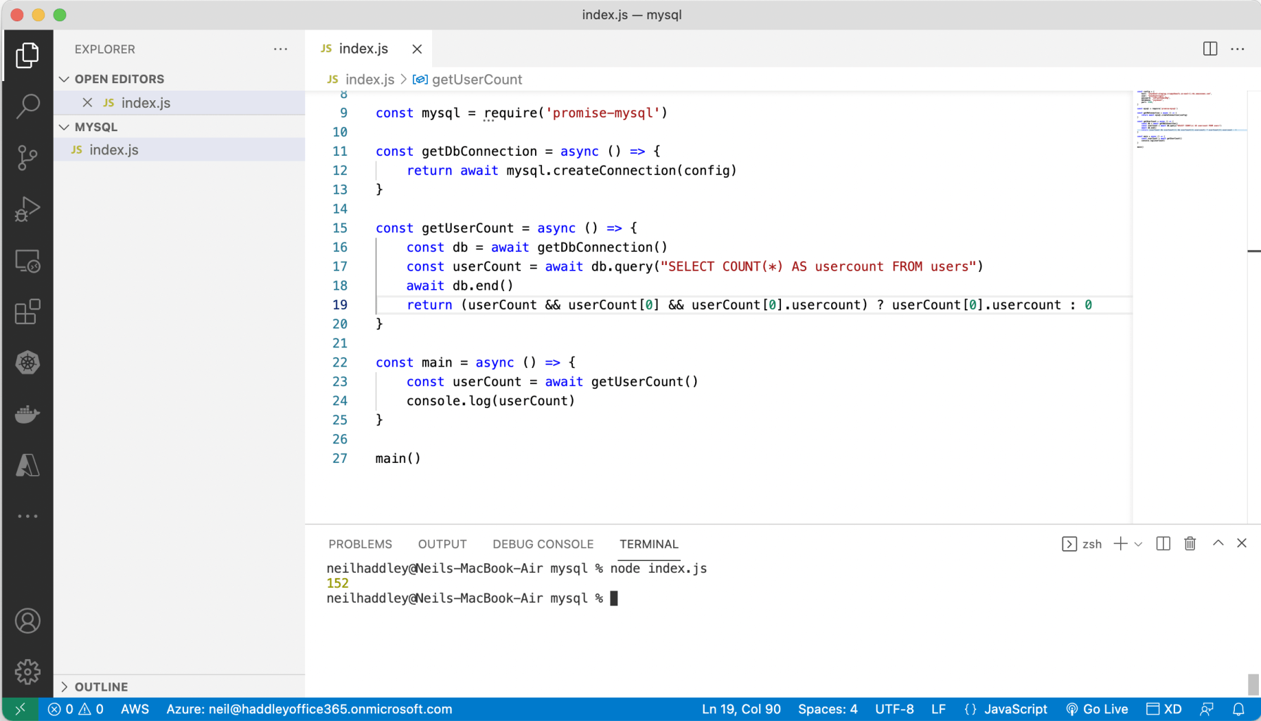SELECT COUNT(*) AS usercount FROM users