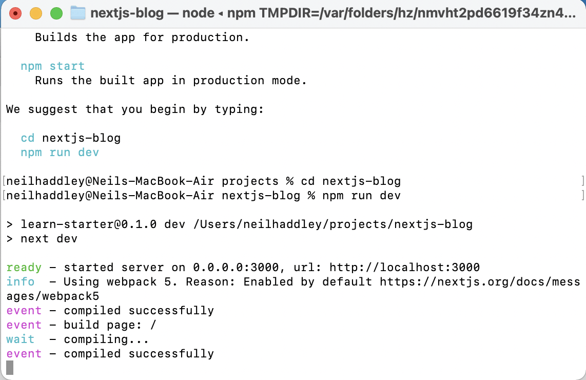 npm run dev