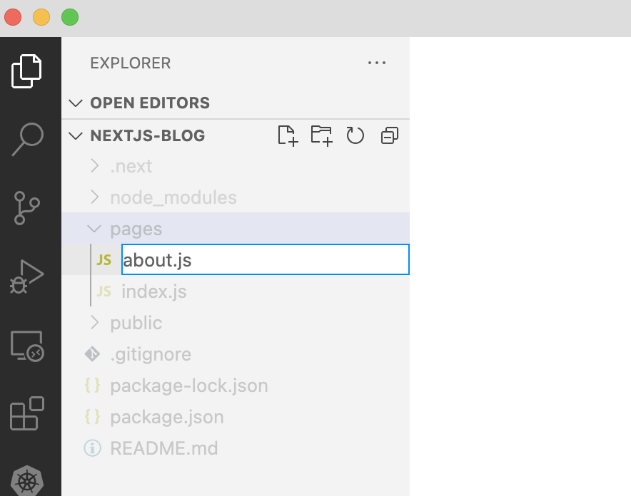 create the about page