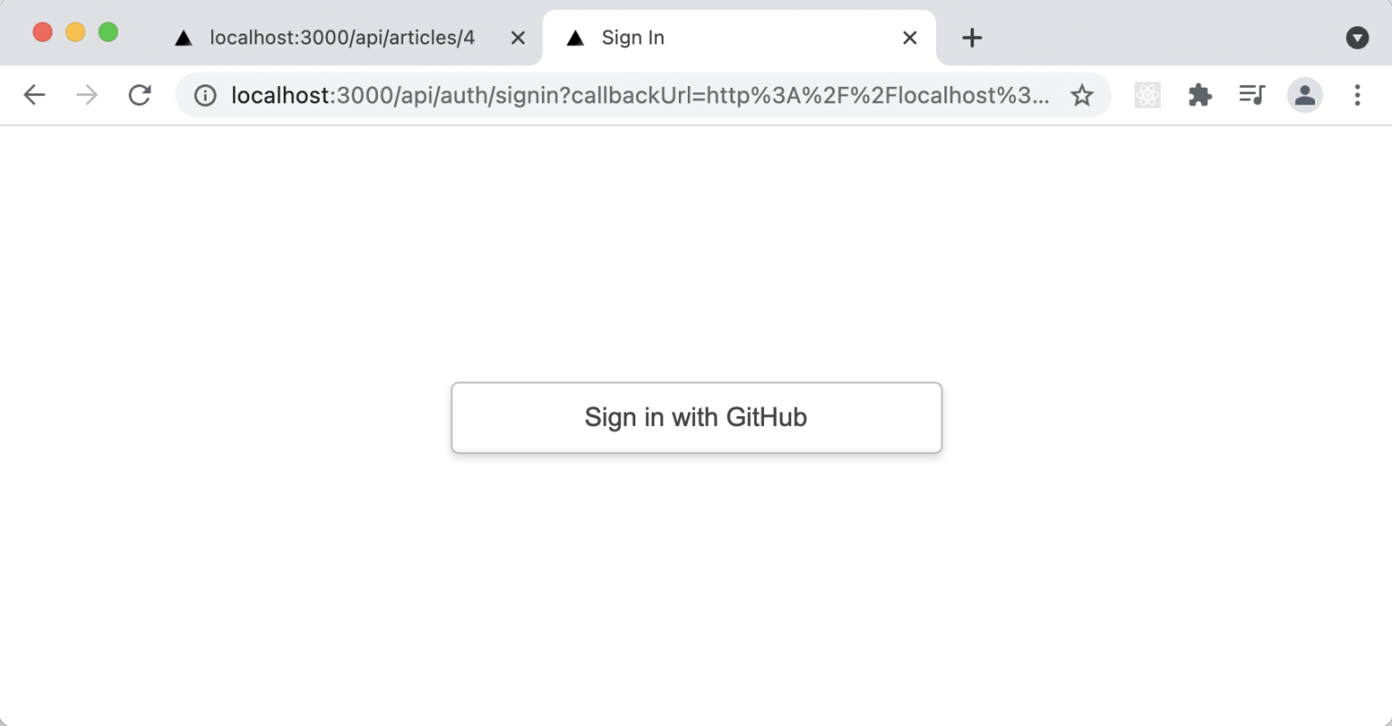 Sign in with GitHub provider