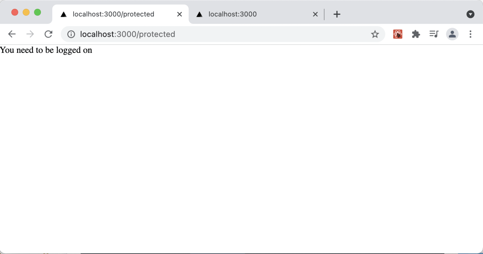 page /protected is now protected (server-side)