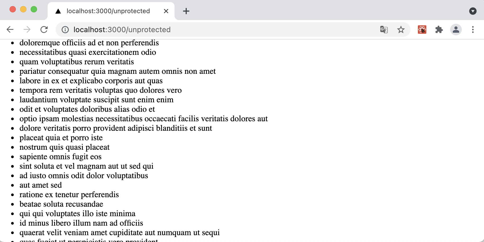 Unprotected page