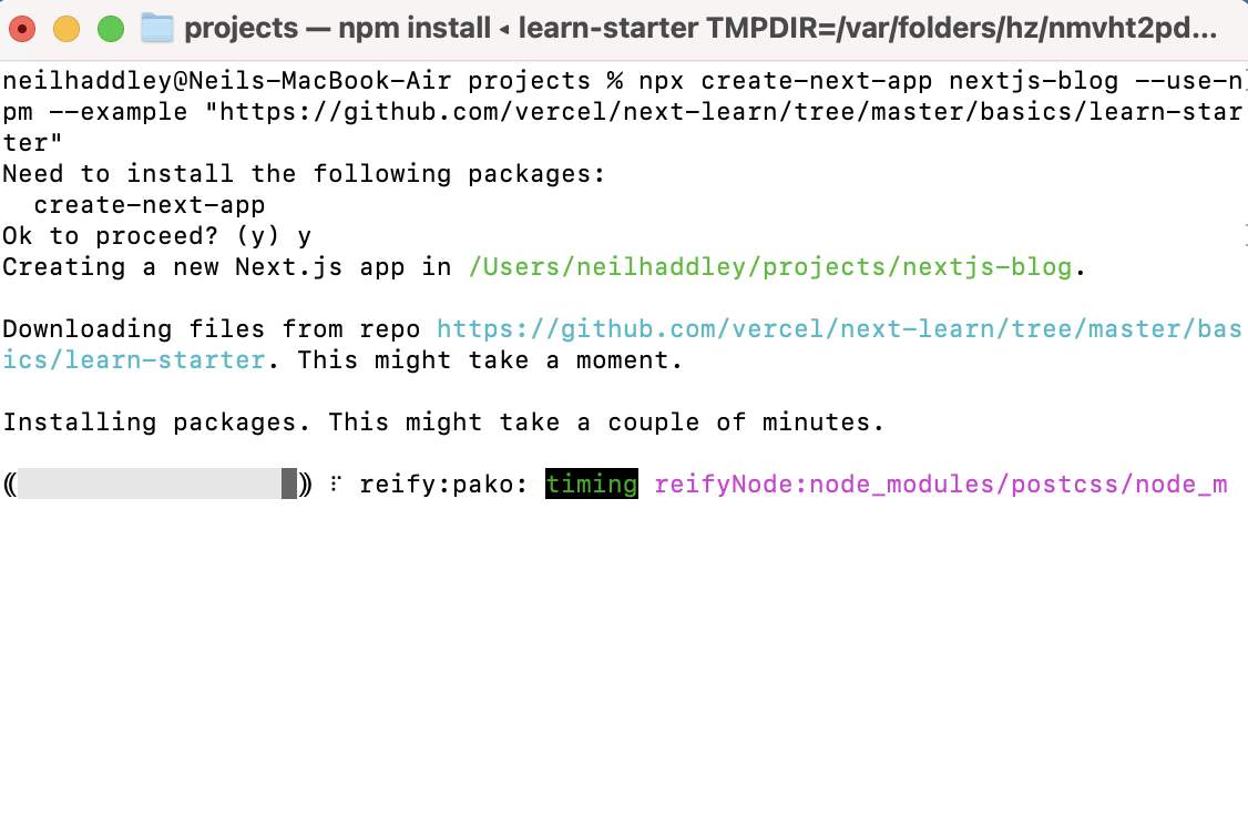 npx create-next-app
