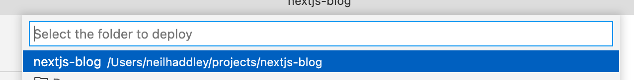 Select the folder to deploy