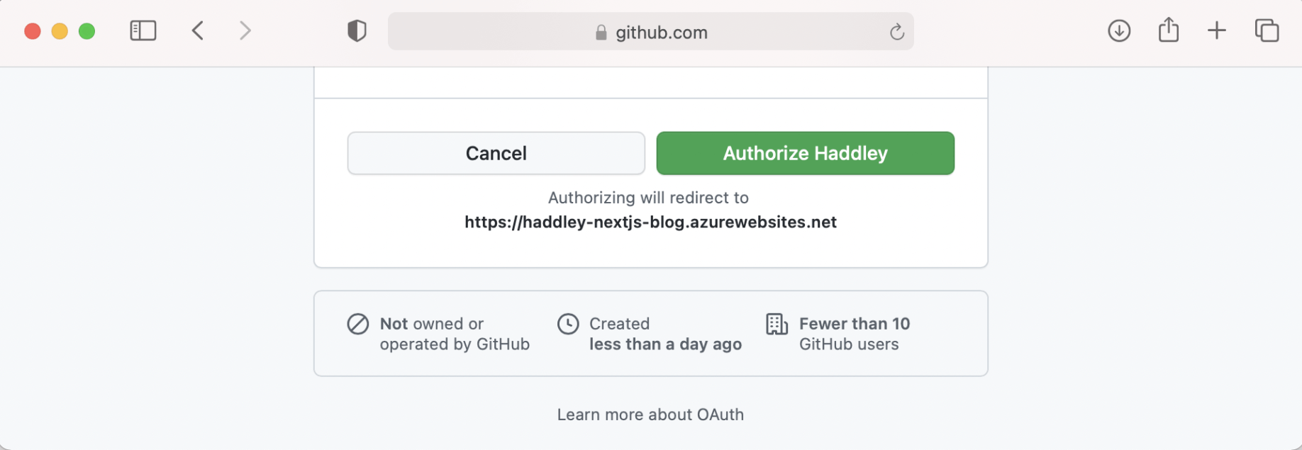 Authorize Haddley