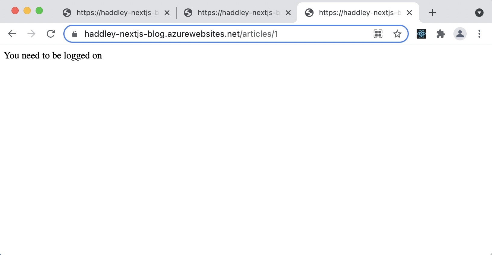 User must be signed in to access /articles/1